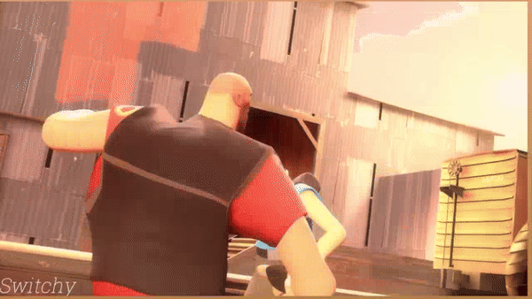 ME FUCKING PUNCHING YOU -- red heavy from tf2 punching blu scout from tf2 into the sun